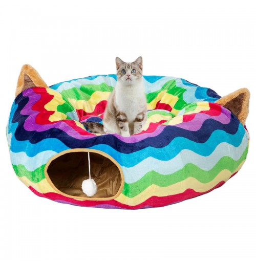 High Quality Household two in one Pet Accessories Foldable pet cat bed Entertainment toy
