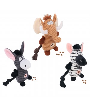 Interactive Cotton Rope Pet Plush Toys Cute Squeaky Bite Dog Chew and Donkey Toy with Bag Packaging